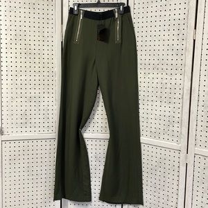 L.A.M.B. Olive Green Wide-Leg Trousers